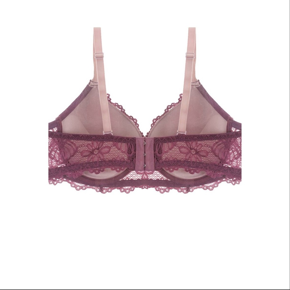 Damson Lingerie Two Tone Floral Lace Push Up Bra - Picture 4 of 5